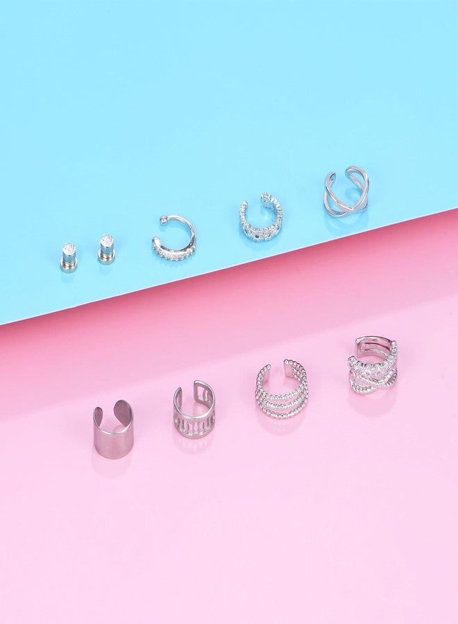 JFORYOU Ear Cuff for Women Non-Piercing Clip On Cartilage Helix Wrap Earrings Magnetic Fake Helix Conch Ear Stud - Image 2